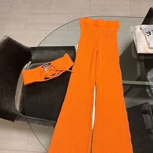 BABYBOO Women's Orange Ribbed set